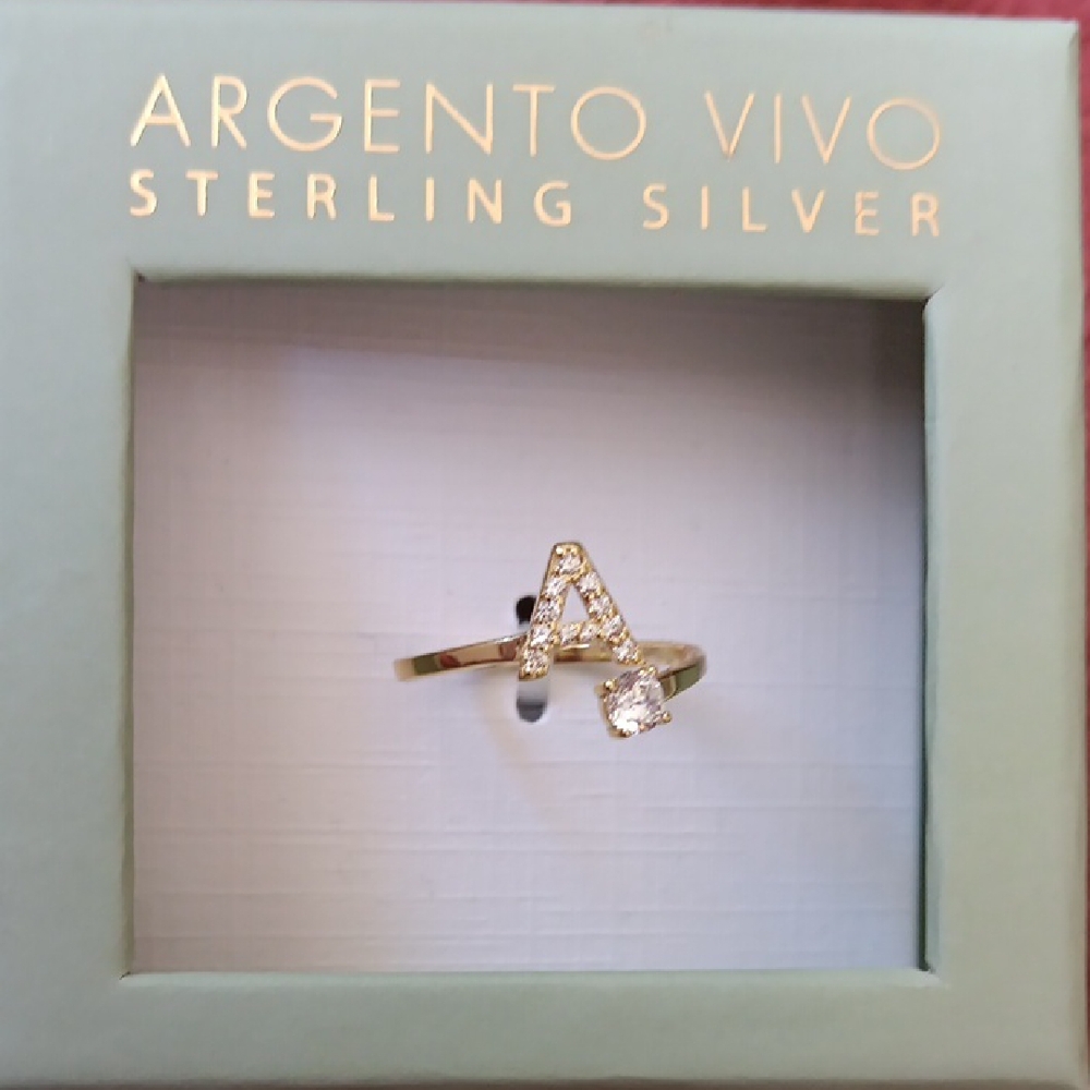 Argento Vivo Gold and Silver Initial Ring
